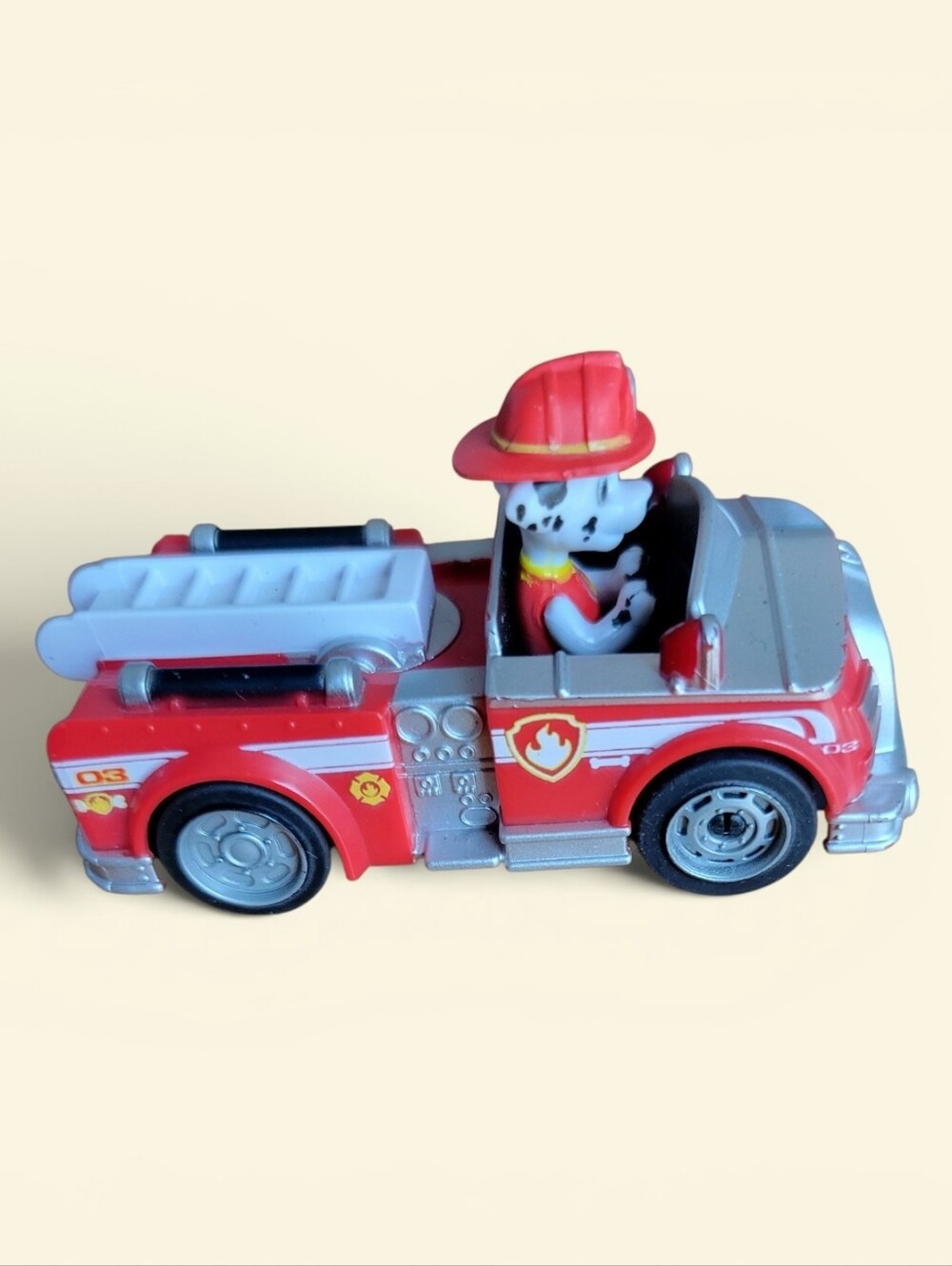 Electric For Track, Red Fire Rescue Toy Truck with Dalmatian Firefighter